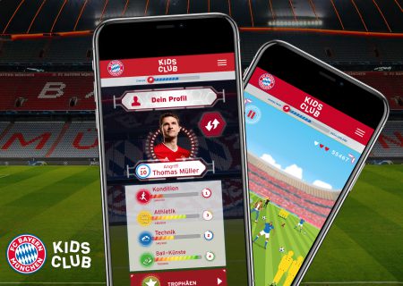 Beispielscreens der FC Bayern München Kinder-App